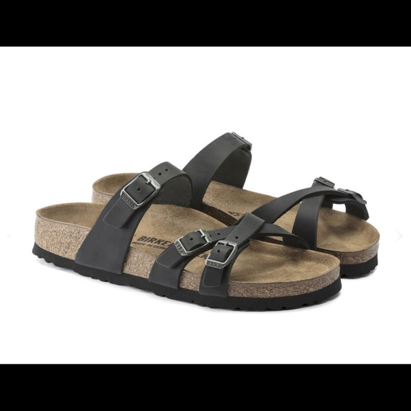 NWT Birkenstock Franca Oiled-Leather Black Sandals - Picture 4 of 14